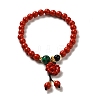 6mm Round Cinnabar Mala Stretch Bracelets BJEW-B080-28A-05-1