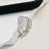 Triangle 925 Sterling Silver with Natural Moonstone Finger Rings FS-WGDF753-04-2