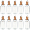 10Pcs Column Empty Glass Wishing Bottle Pendants AJEW-SC0001-91-1