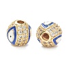 Brass Micro Pave Cubic Zirconia Beads ZIRC-A019-16G-A02-2