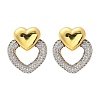 Brass Micro Pave Clear Cubic Zirconia Stud Earrings EJEW-F359-03G-02-2