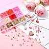 Valentine's Day DIY Polymer Clay Beads & Alloy Enamel Charm Stretch Bracelets Making Kits DIY-YW0012-66-4