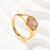 Round Natural Quartz Crystal Chips Finger Rings RJEW-D303-03G-01-4