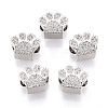 Brass Micro Pave Cubic Zirconia European Beads ZIRC-T002-101-1