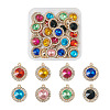 Crafans 24pcs 6 colors Zinc Alloy Rhinestone Pendants FIND-CF0001-01-11