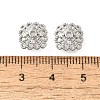 Flower Brass Clear Cubic Zirconia Bead Caps KK-V008-01P-3