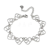 Hollow Hammered 304 Stainless Steel Link Chain Bracelets for Women BJEW-F539-01B-P-2