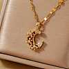 Shiny Brass Clear Cubic Zirconia Pendant Necklaces for Women YA7820-1-1