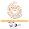 Two Tone Opaque Baking Painted Glass Beads Strands DGLA-YW0001-18A-2