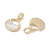 Brass Pave Shell Bag Charms KK-G497-10G-2