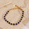 Bohemian Style Natural Lapis Lazuli Round Beaded Bracelets for Women JU9810-3-1