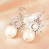 Sun Brass Hoop Earrings EJEW-Z164-13P-3