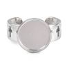 Hollow Cross 304 Stainless Steel Cuff Ring Components SA-CBA098D-02P-C-2