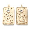 Brass Micro Pave Cubic Zirconia Pendants KK-C079-05G-1