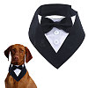 Cotton Elegant Dog Collar with Bowtie AJEW-WH0348-218-1