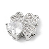 Brass Micro Pave Clear Cubic Zirconia Charms KK-R219-30P-2