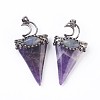 Natural Amethyst Big Pendants G-F639-06B-1