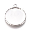 304 Stainless Steel Pendant Cabochon Settings X-STAS-G127-13-22mm-P-1