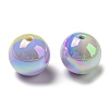UV Plating Rainbow Iridescent Opaque Acrylic Beads MACR-D081-15-2