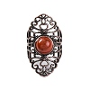 Natural Red Jasper Retro Finger Rings RJEW-B067-02R-27-2