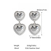 304 Stainless Steel Heart Dangle Stud Earrings CY2575-2-2