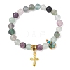 Religion Alloy Cross Charm Bracelets BJEW-JB13402-2