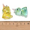 Transparent Acrylic & Brass Pendants AC-CBA6BCC-10-3