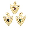 Rack Plating Brass Micro Pave Cubic Zirconia Pendants KK-Z071-68G-1