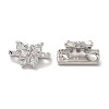Brass Micro Pave Clear Cubic Zirconia Connector Charms KK-B074-03P-1