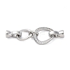 Brass Micro Pave Clear Cubic Zirconia Fold Over Clasps KK-U059-24P-1