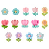 28Pcs 14 Styles Opaque & Translucent Floral Resin Cabochons JX252A-1