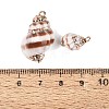 Electroplate Natural Spiral Shell Pendants SSHEL-Q100-33G-3