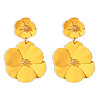 Flower Baking Paint Alloy Dangle Stud Earrings FS-WG1427E-07-1