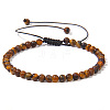 4mm Natural Tiger Eye Beaded Braided Bracelets SY1950-27-1