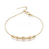 Adjustable Brass Beaded Slider Bracelets for Women BJEW-T022-23G-2