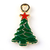 Christmas Tree Alloy Enamel Pendants ENAM-Q033-21-2