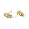 Brass Micro Pave Clear Cubic Zirconia Stud Earring Findings LS-KK-C107-06G-2
