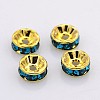 Brass Rhinestone Spacer Beads RB-A014-Z8mm-06G-1