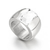 304 Stainless Steel & Glass Finger Rings FS-WGBA2F3-63-1