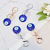 4Pcs 2 Colors Handmade Lampwork Evil Eye Keychain KEYC-NB0001-17-5