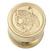 Golden Tone Round Wax Seal Brass Stamp Heads AJEW-M040-01G-D-2