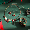 Christmas Tree Santa Claus Gift Box Alloy Enamel Pendant Necklaces & Dangle Earrings & Bangles Sets WG4C6FF-04-2