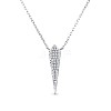 TINYSAND 925 Sterling Silver Cubic Zirconia Triangle Pendant Necklace TS-N335-S-1