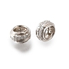 925 Sterling Silver Micro Pave Clear Cubic Zirconia Beads STER-F061-06P-1