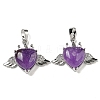 Natural Amethyst with Clear Cubic Zirconia Pendants G-G133-02P-22-1