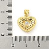 Heart Rack Plating Brass Micro Pave Cubic Zirconia Charms KK-Z053-17G-01-3