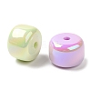 UV Plating Rainbow Iridescent Acrylic Beads PACR-K003-01-3