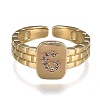 Brass Micro Pave Clear Cubic Zirconia Cuff Rings RJEW-H538-02G-G-1