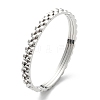 304 Stainless Steel Wave Hinged Bangle for Women BJEW-D055-01-2