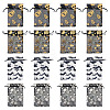40Pcs 4 Styles Halloween Theme Spider Bat Skull Printed Organza Drawstring Bags ABAG-TA0002-03-3